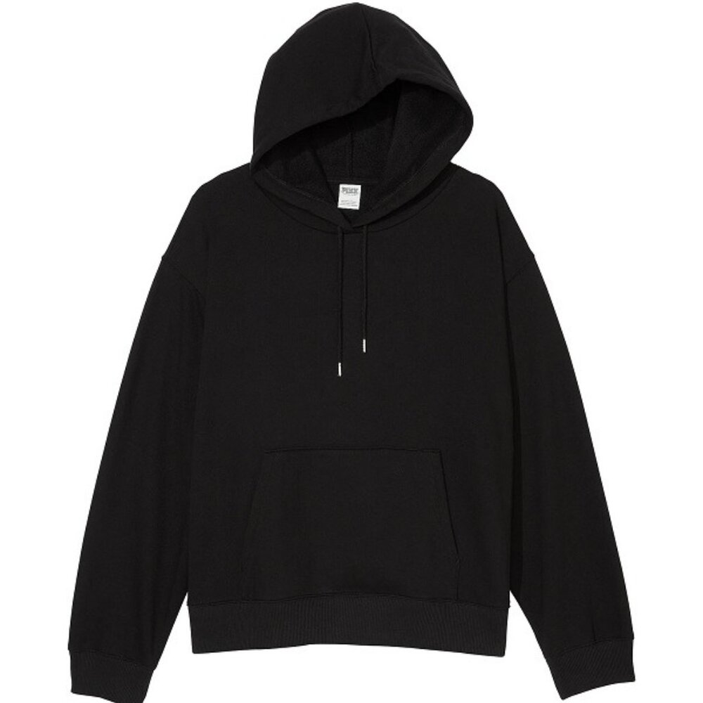 PINK VICTORIA'S SECRET BLACK OVERSIZED PREMIUM FLEECE PULLOVER HOODIE SZ XXL~NEW - Picture 6 of 6